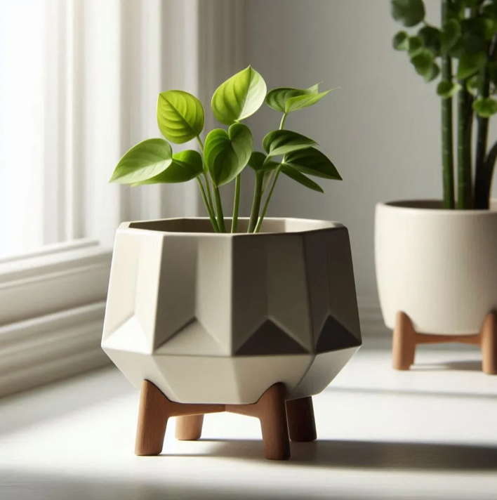 Geometric Gem Planter With a Stand