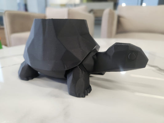 GeoTurtle 3D Printed Planter – Modern Polygon Turtle Pot
