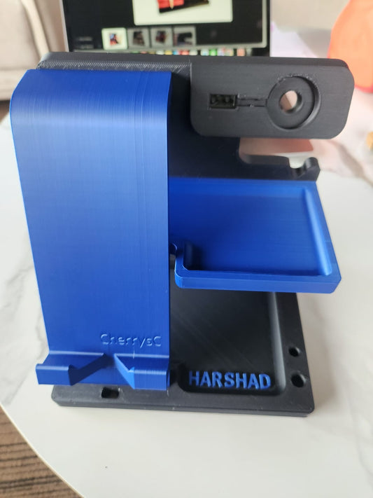 3D Printed Pen Stand Desk Organizer with Mobile & Apple Watch Stand – Charging Port Compatible