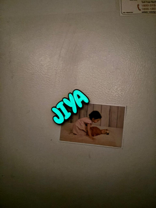 Glow-in-the-Dark Custom Name Fridge Magnet - Personalised Luminous Magnet