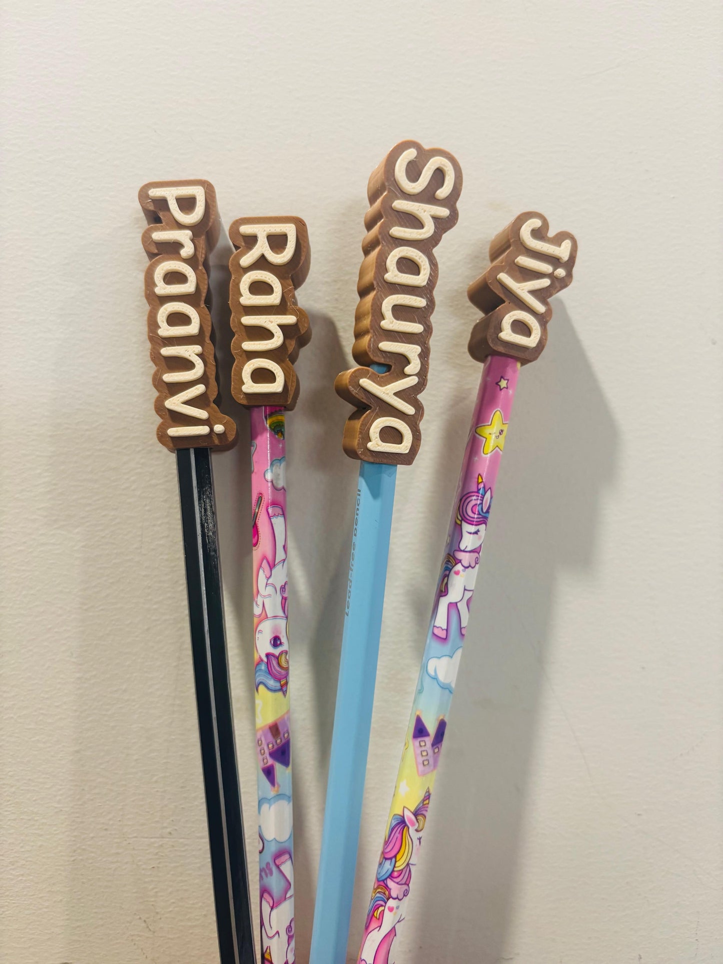 Custom Name Pencil Topper – Personalised 3D Printed Pencil Cap