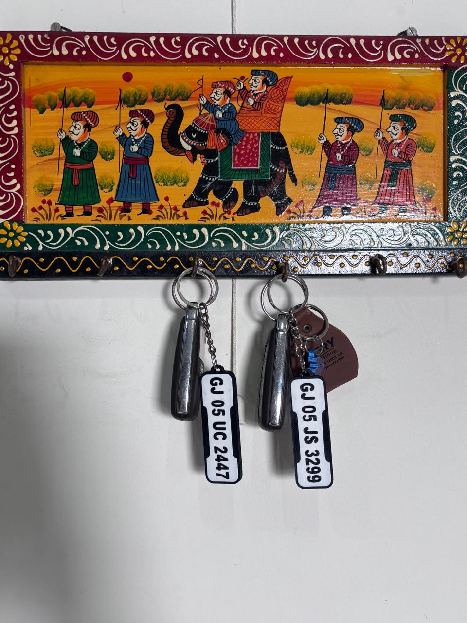 Custom Vehicle Number Plate Keychain – Personalized Registration Key Tag