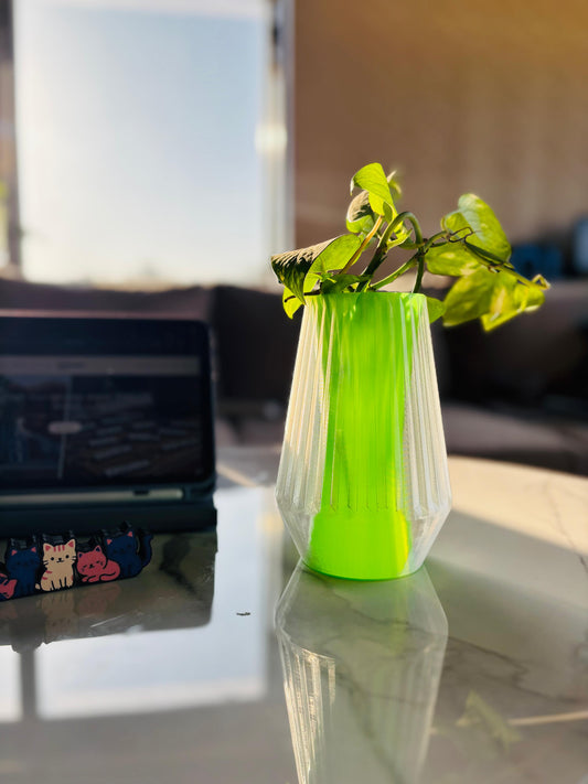 Two tone 3D printed vase for home or office decor