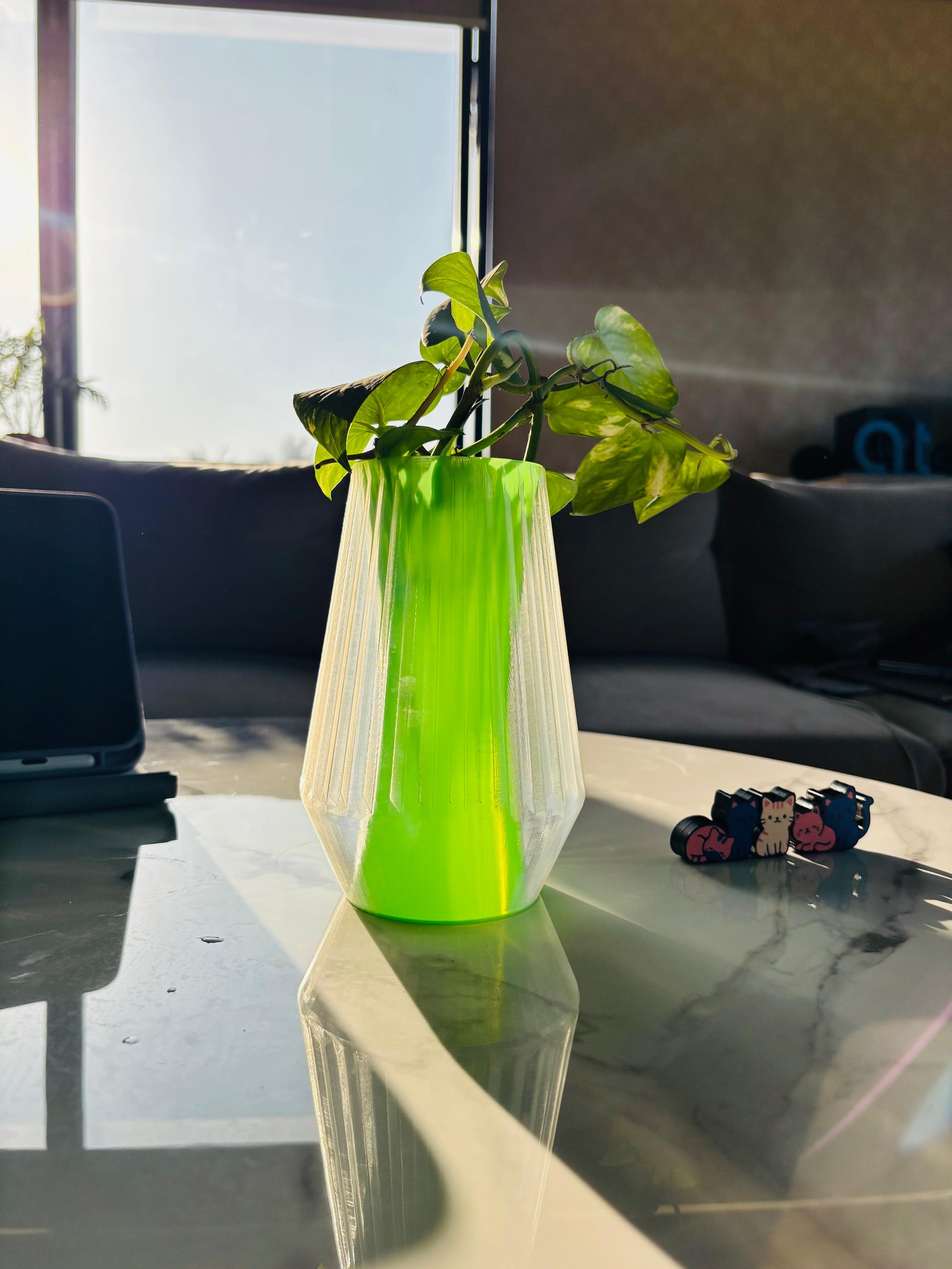 Two tone 3D printed vase for home or office decor