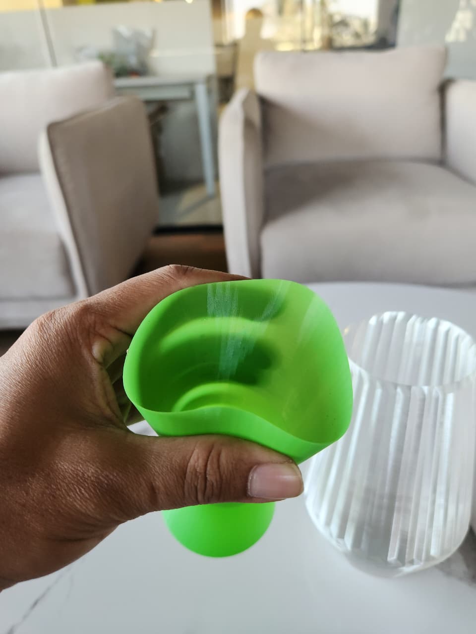 Two tone 3D printed vase for home or office decor