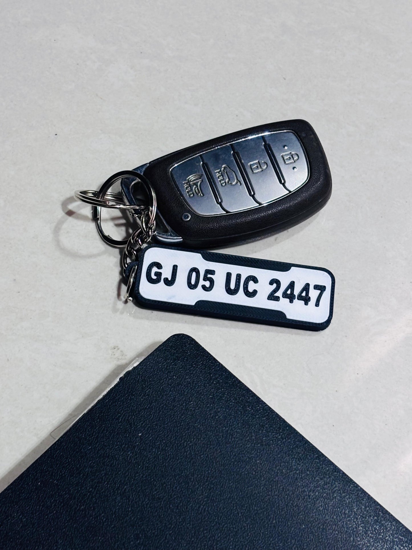 Custom Vehicle Number Plate Keychain – Personalized Registration Key Tag