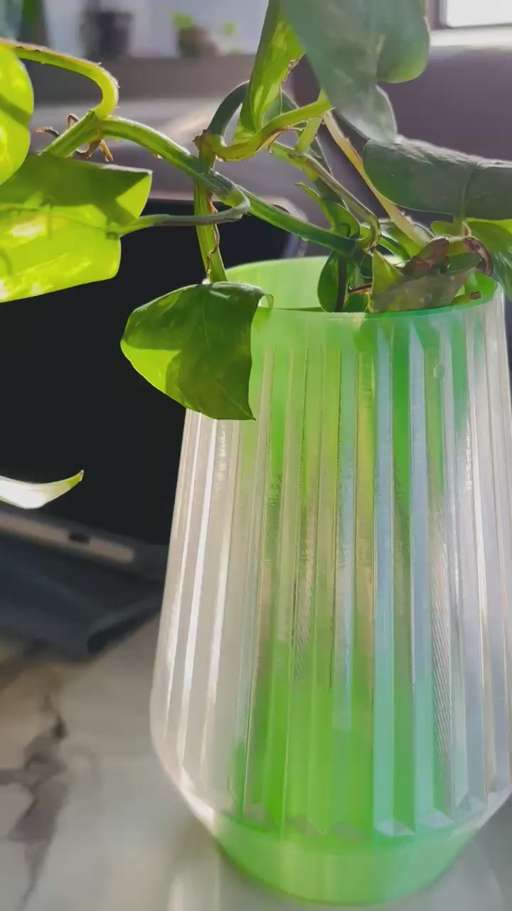 Two tone 3D printed vase for home or office decor